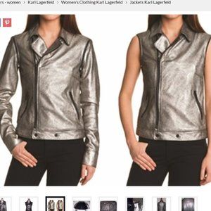 Karl Lagerfeld Metallic Leather Jacket S/P IT40